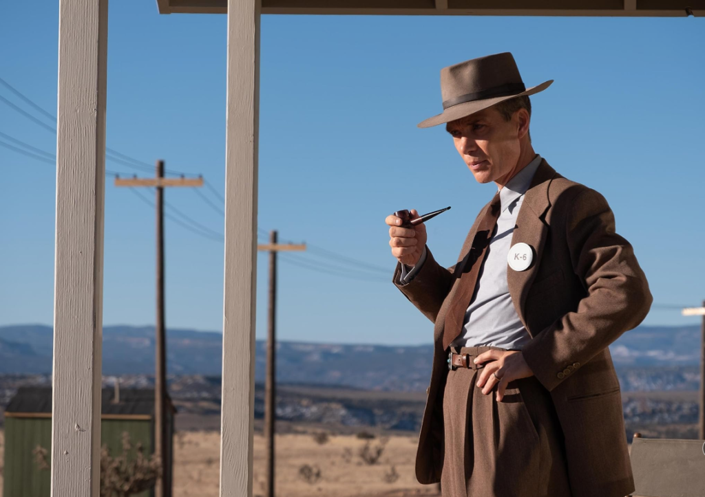 Featured in On Location: Oppenheimer from Sky Bird Travel & Tours, this image is a still from the movie that is shot in New Mexico.