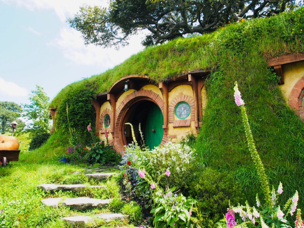 featured in sky bird travel & tours blog post top 10 destination new zealand and this picture shows hobbittown from lord of the rings.