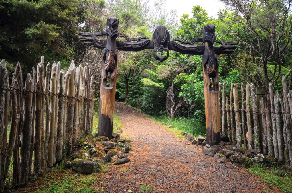 featured in sky bird travel & tours blog post top 10 destination new zealand which shows the ancient rotoura gate.