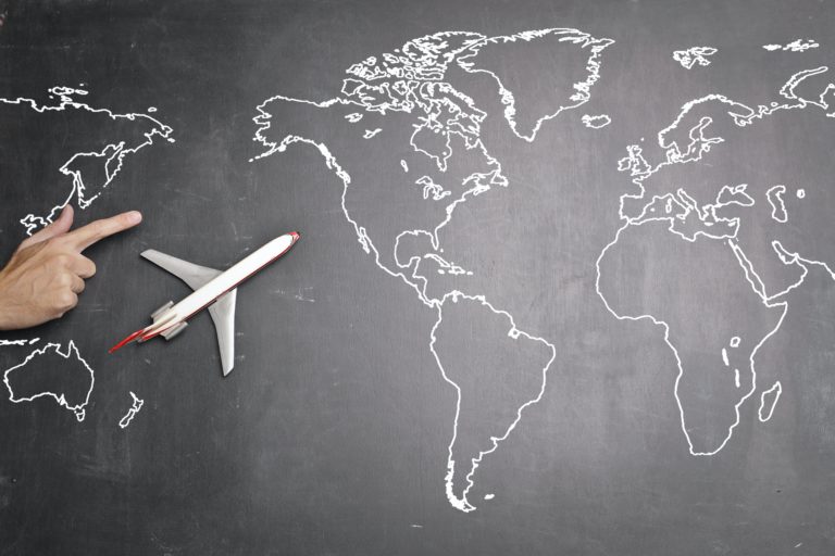 This image featured in sky bird blog "the evolution of airline consolidators".it is showing a flight model on a map.