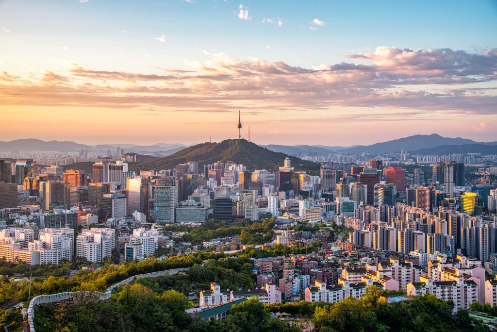 Sky Bird Blog Top 10 Destinations of 2025 Seoul city Downtown skyline in Seoul, South Korea.